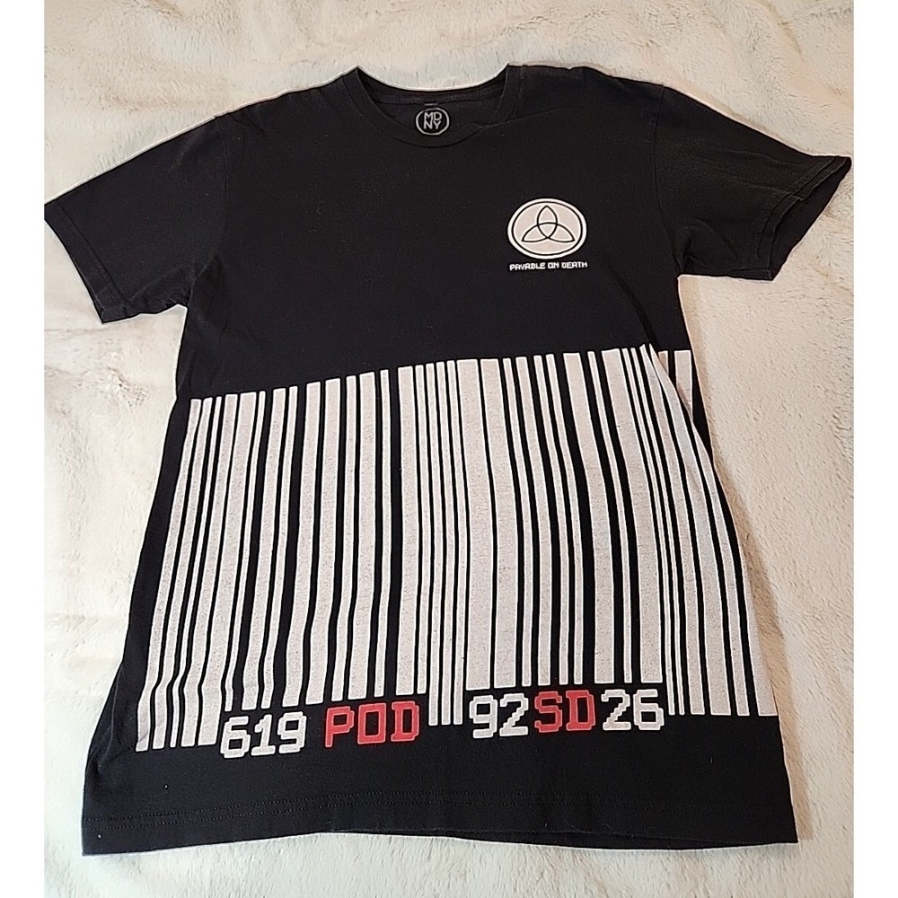 Payable On‎ Death Pod 619 Barcode MDNY Merch Direct BLACK Tee Shirt Mens Medium